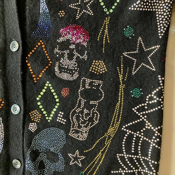 Libertine Embellished Sparkly Cashmere Black Cardigan M L - Picture 5 of 9